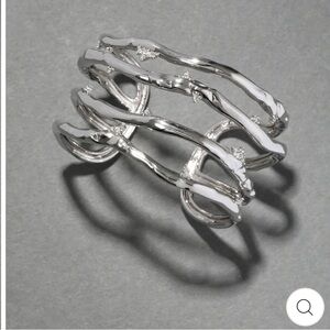 ✨💎 NWT ALEXIS BITTAR• SILVER BRUT CRYSTAL THORN ORBIT CUFF BRACELET ✨💎